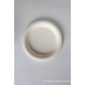 New Products Bagasse Paper Pulp Plates Biodegradable Round Lunch Plate